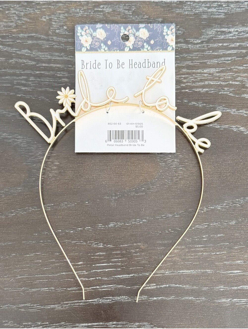 Bride To Be White and Gold Daisy Headband BNIP